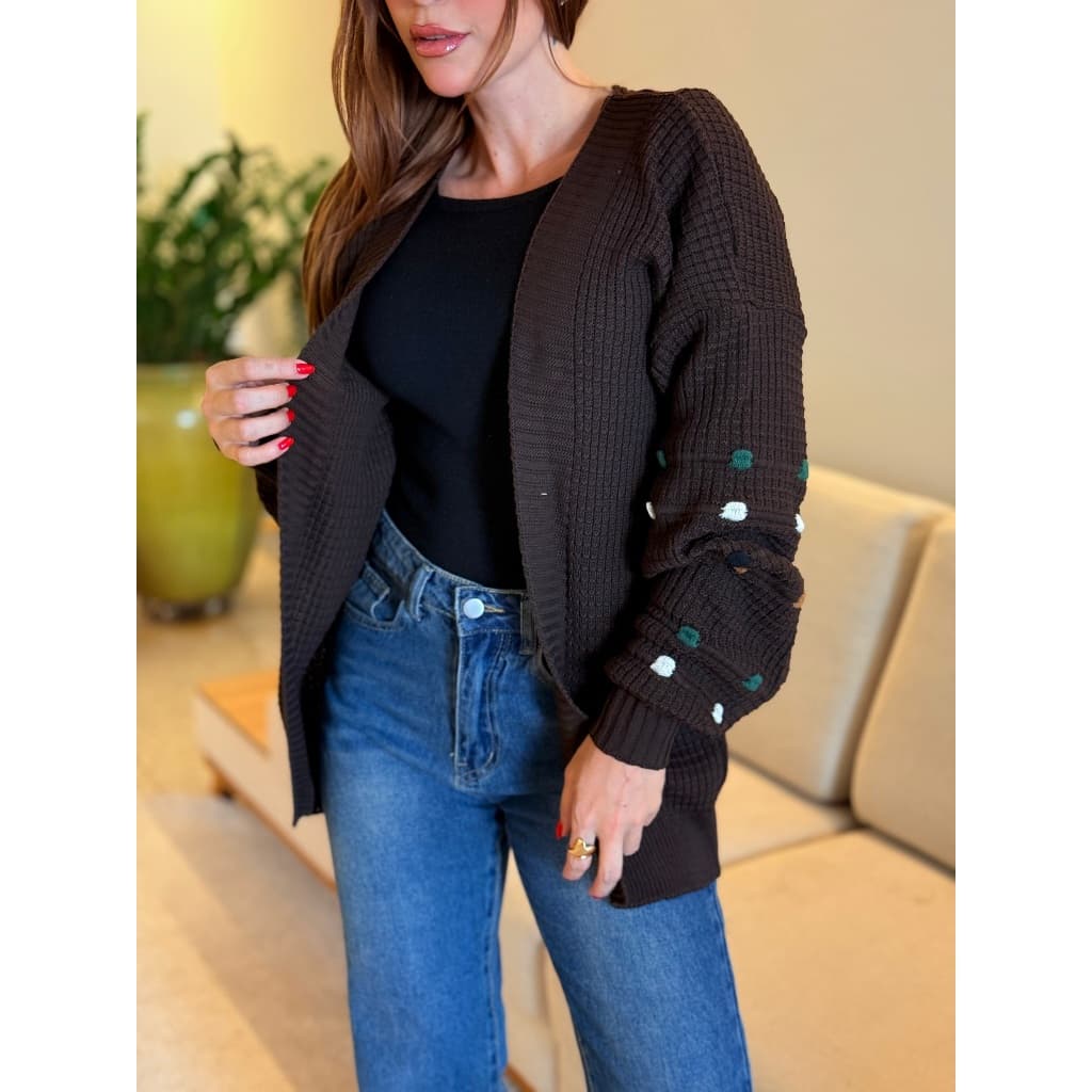 Kimono Feminino Lindo Lã Blusa De Tricot Manga Longa