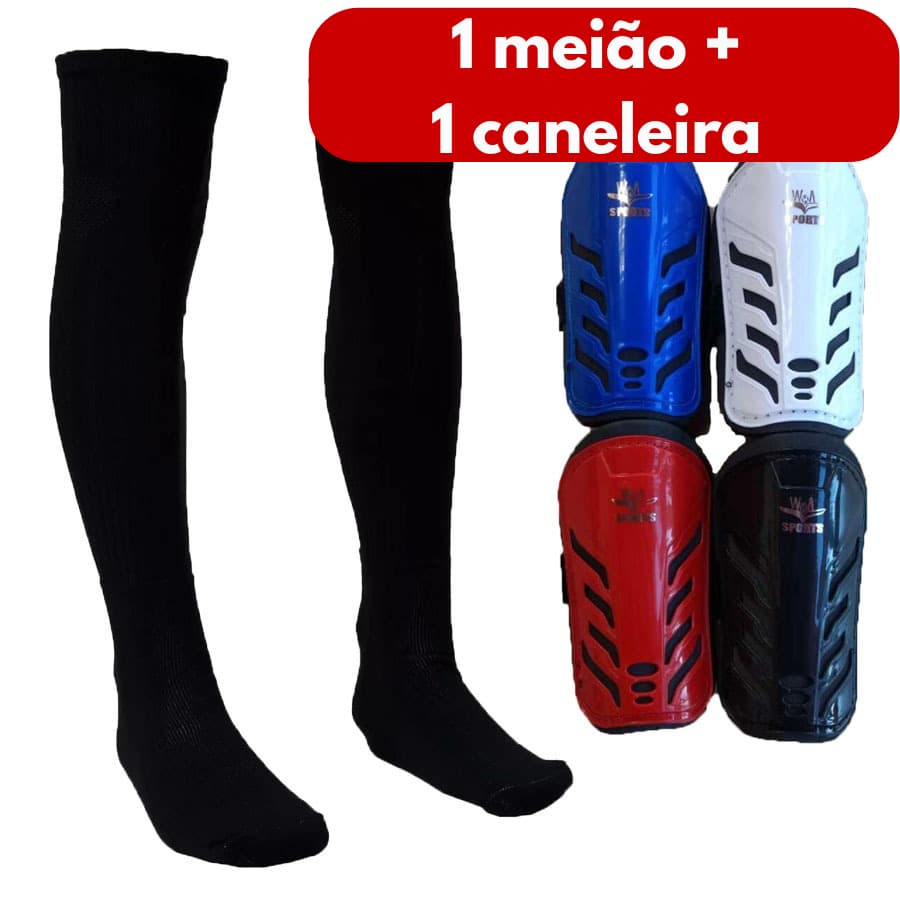 Kit Caneleira Infantil Futebol + 1 par Meião