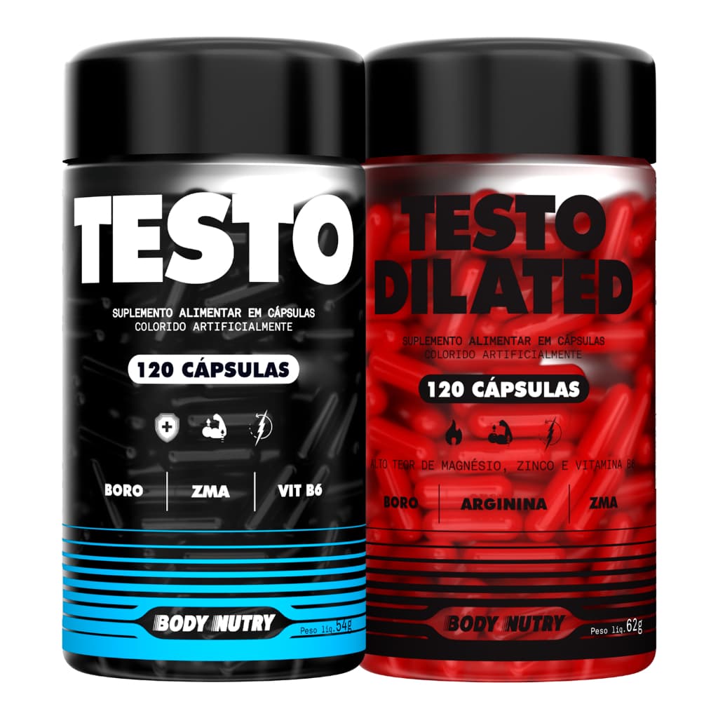 Kit Testo Body Nutry + Testo Dilated - Vas*dilatador 120 Cápsulas - Body Nutry