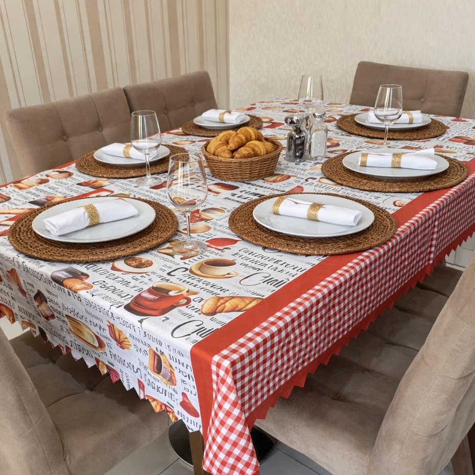 Toalha de Mesa ou  Caminho  Impermeável Plástica Térmica PVC JCM