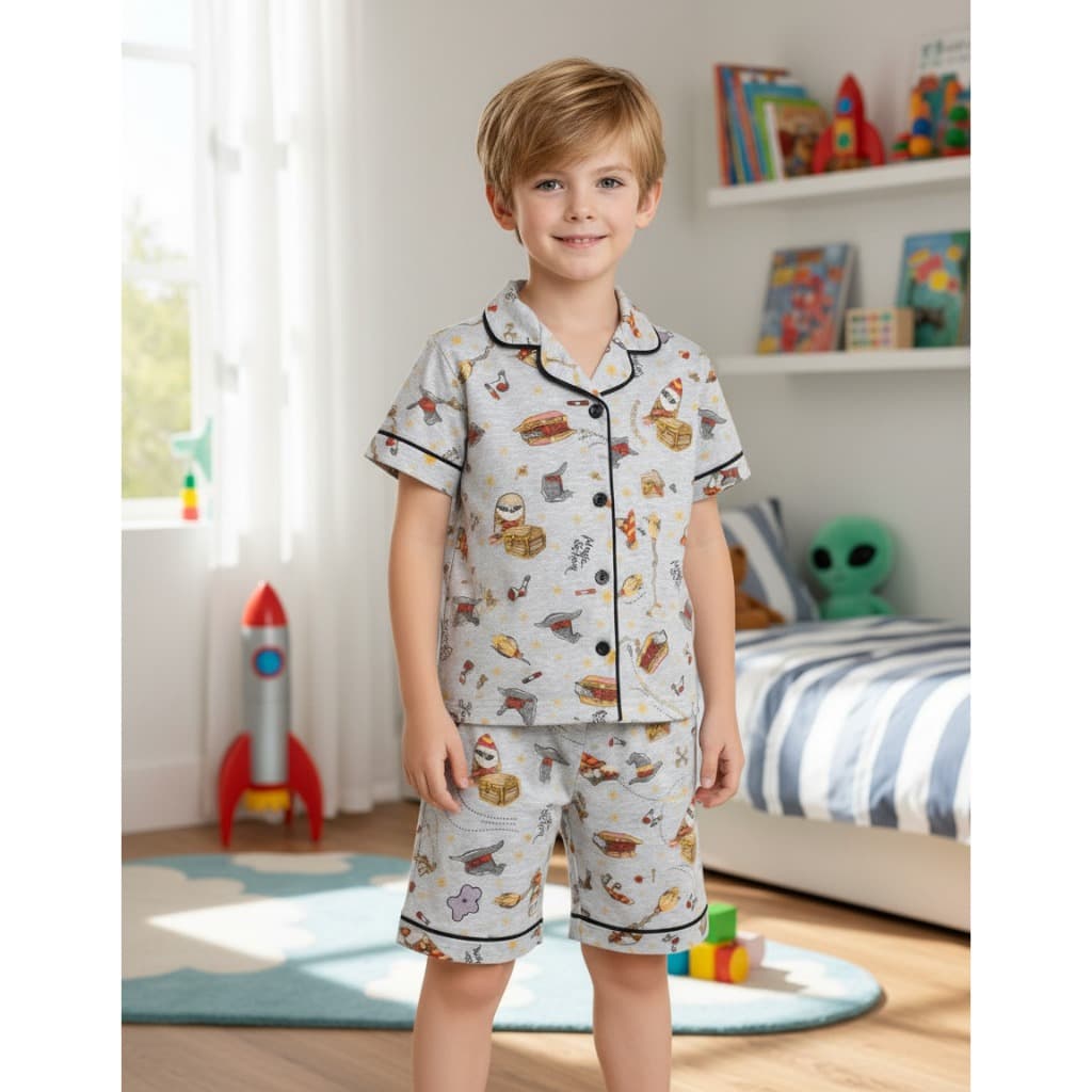 Pijama americano de menino com botões