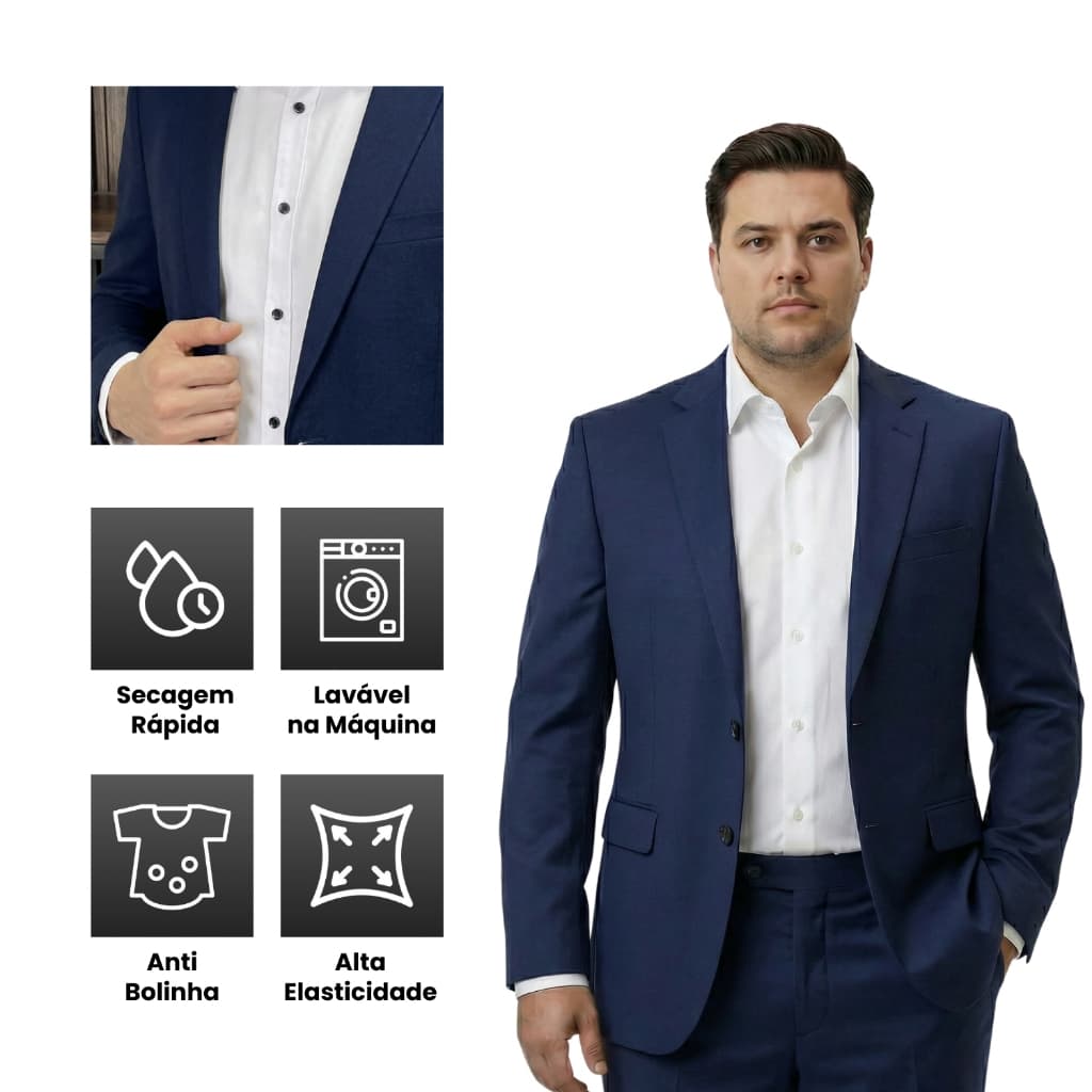 Paleto Blazer Masculino Plus Size Italiano Social Luxo Premium Microfibra Elastano Esporte Fino Terno Classico