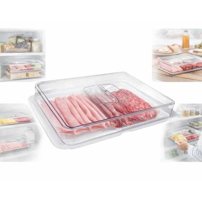 Pote Porta Frios Presunto Queijo Acrílico Hermético Branco