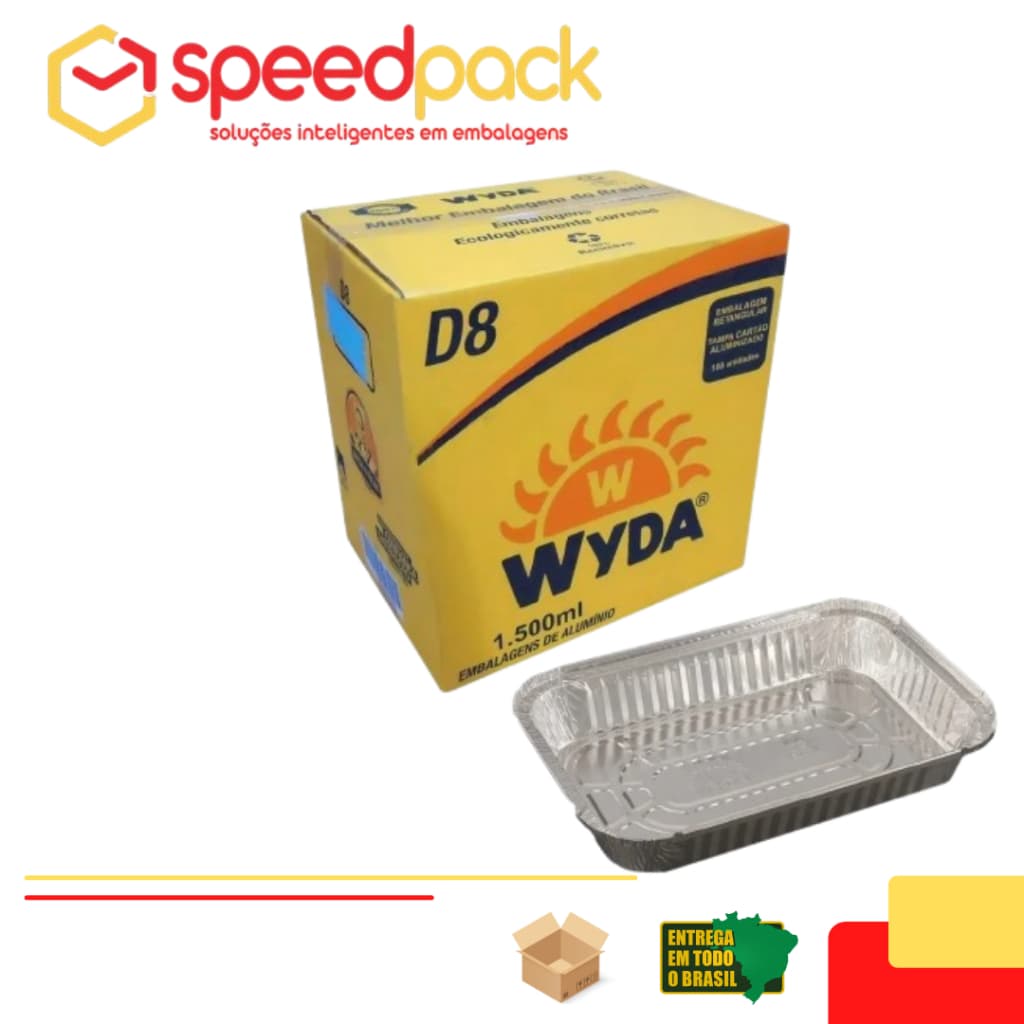 Bandeja De Aluminio Wyda D8 - 1500ml - 50 Unidades