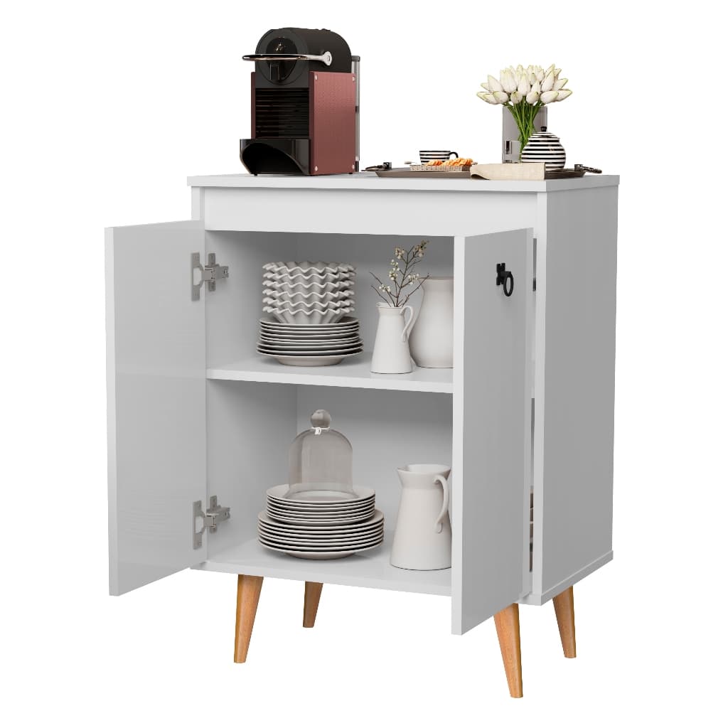 Aparador Buffet Sala 2 Portas Hall de Entrada Cantinho do Café Cor BRANCO