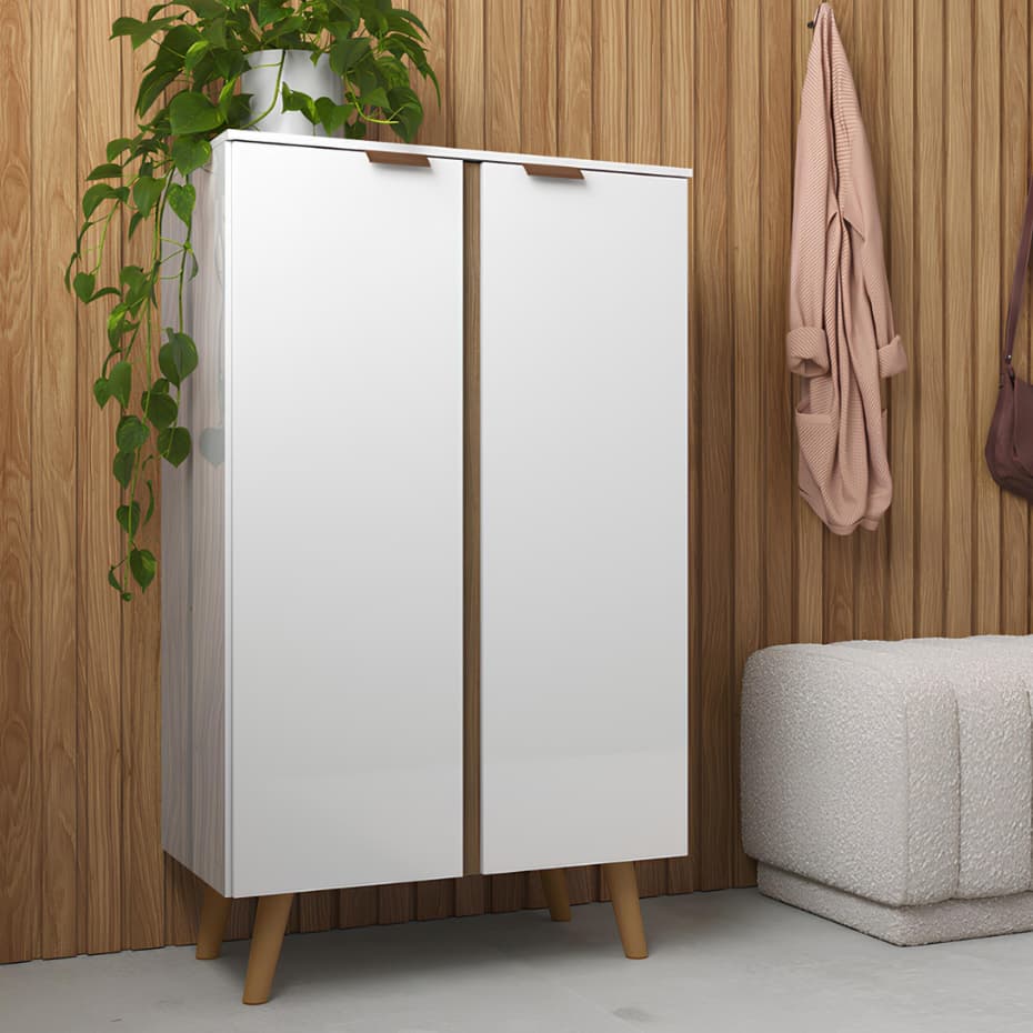 Sapateira Multiuso 2 Portas e 3 Prateleiras Armário Organizador Entrada para Hall Sapato Tênis