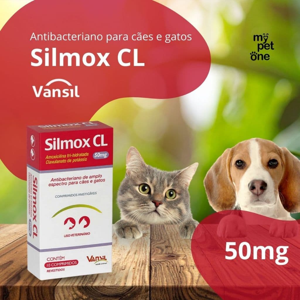 Silmox CL 50 mg Vansil para Cães e Gatos - 10 comprimidos