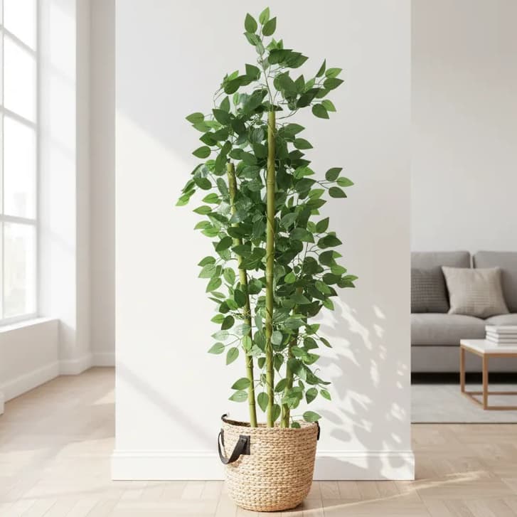 Planta Artificial Arvore Bambu Da Sorte Real Toque