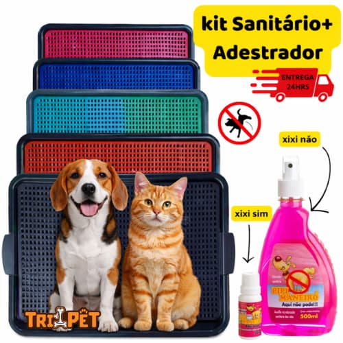 Kit Sanitário Canino Pet / Educador Pet Xixi Sim Pode Xixi Não Pode Tapete Higiênico para Cães