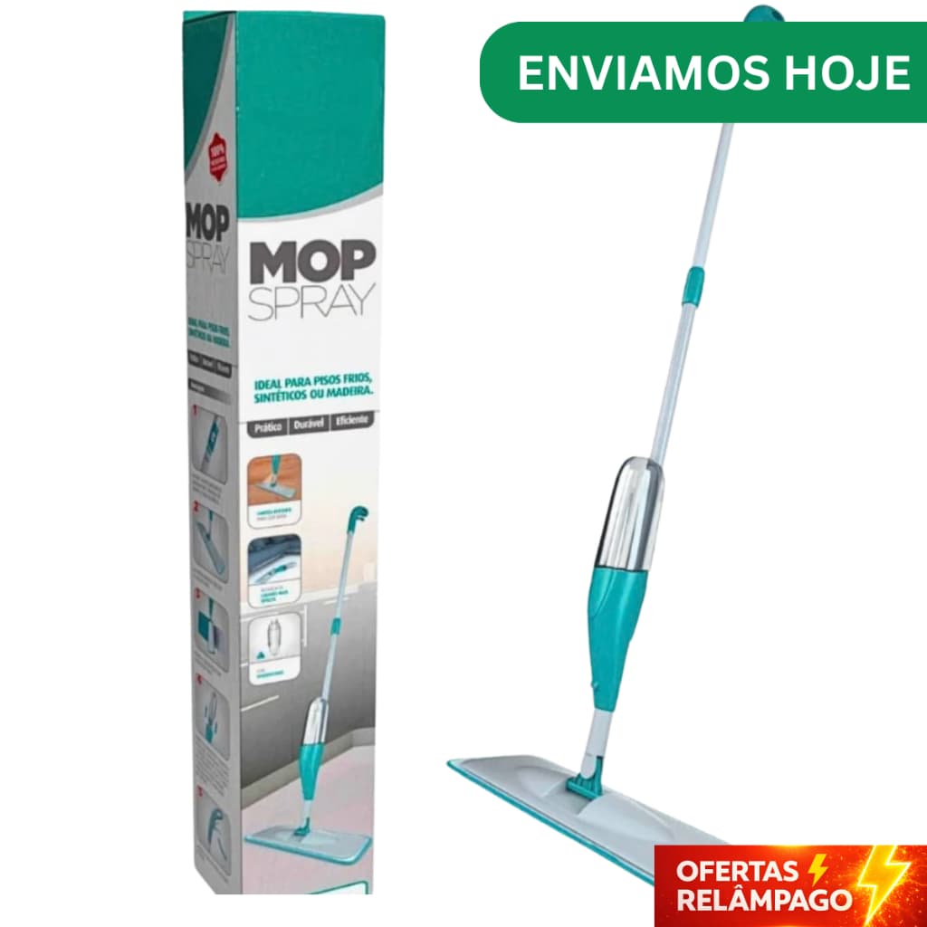 MOP Spray Rodo Esfregão com Reservatório Rodo Magico Limpa Seca