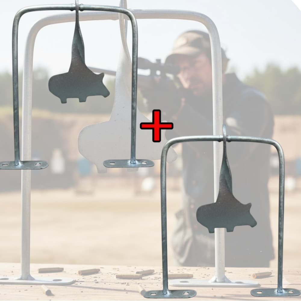 Kit 2 Alvo Giratorio Em Metal Javali Tiro Esportivo - Carabinas de Pressão Airgun Airsoft