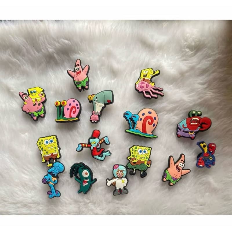 Kit 4 A 10 Peças Pins/Bottons Emborrachados Para Babuche - Turma do Bob Esponja
