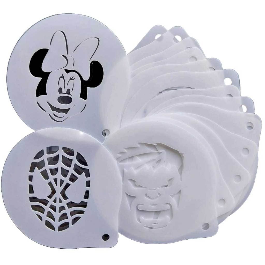 Kit 16 Stencil infantil Moldes para rosto pintura facial