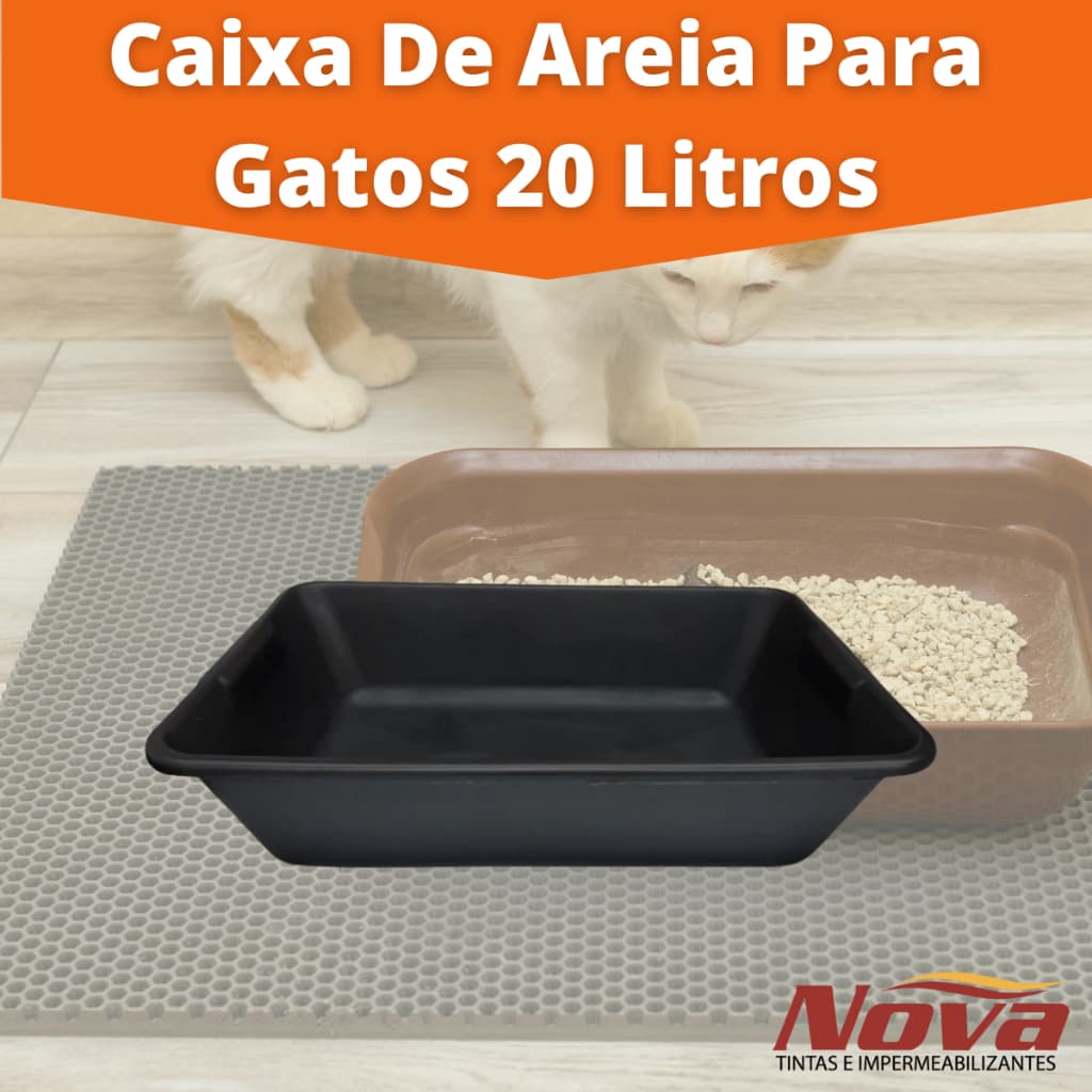 Caixa De Areia Para Gatos Tamanhos 20 e 40 Litros Resistente Para Uso Diário