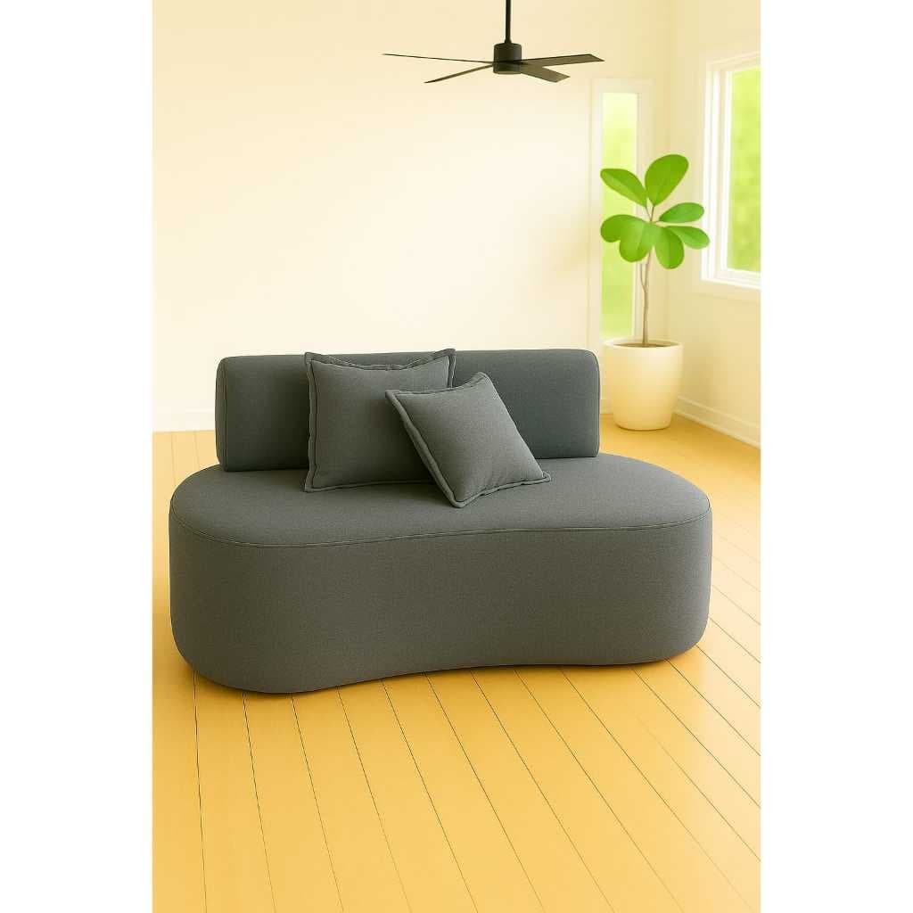 Sofá Feijão 1 Metro Tecido Suede  Confortavel Com 02 Almofadas Para Sala Quarto Recepção - Visammer