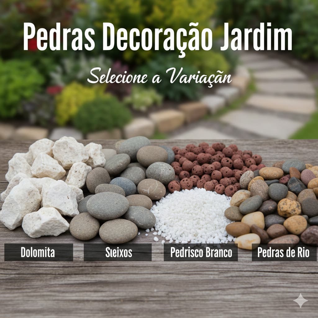 Pedras para Decoração Jardim e Vasos - Selecione a Variação - Dolomita Seixo Argila Pedrisco