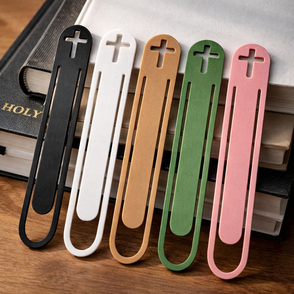 Kit 30 Marcadores de Página Cristão com Cruz Visível para Bíblia Livro Presente de Fé Combo Marcador
