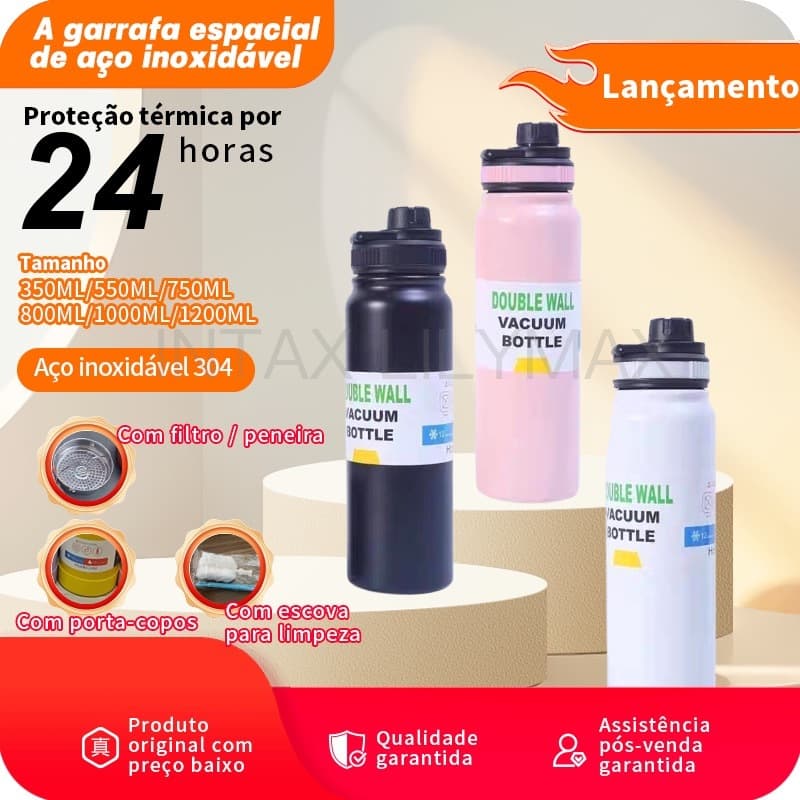 PROMOÇÃO LIMITADA | 1200 ml 32 Oz 40 Oz Garrafa Térmica liso espacial Quente & Frio Com Isolamento Térmico