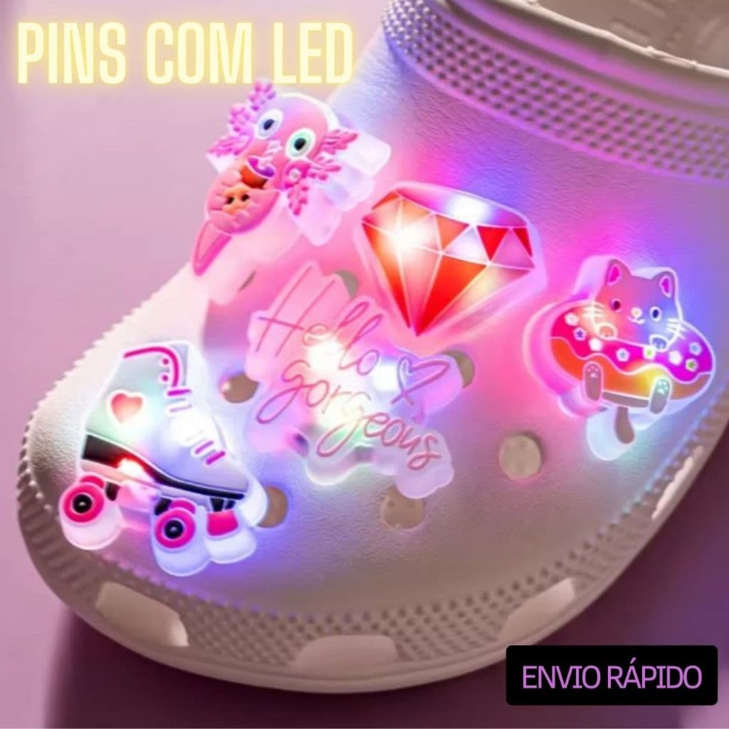 Pin Charm Led Pisca para Babuche