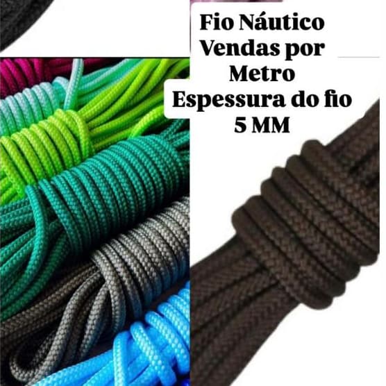 Cordão Náutico 5mm *5/2*100% polipropileno*/medidas 5 mts, 10 mts, 15 mts /Geotex NÃO VAI NO ROLO.