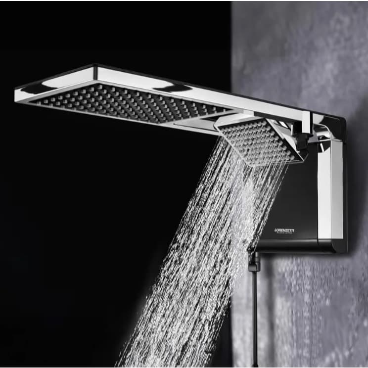 Chuveiro Lorenzetti Acqua Duo Multi Temperatura Preto/Cromado 7800W