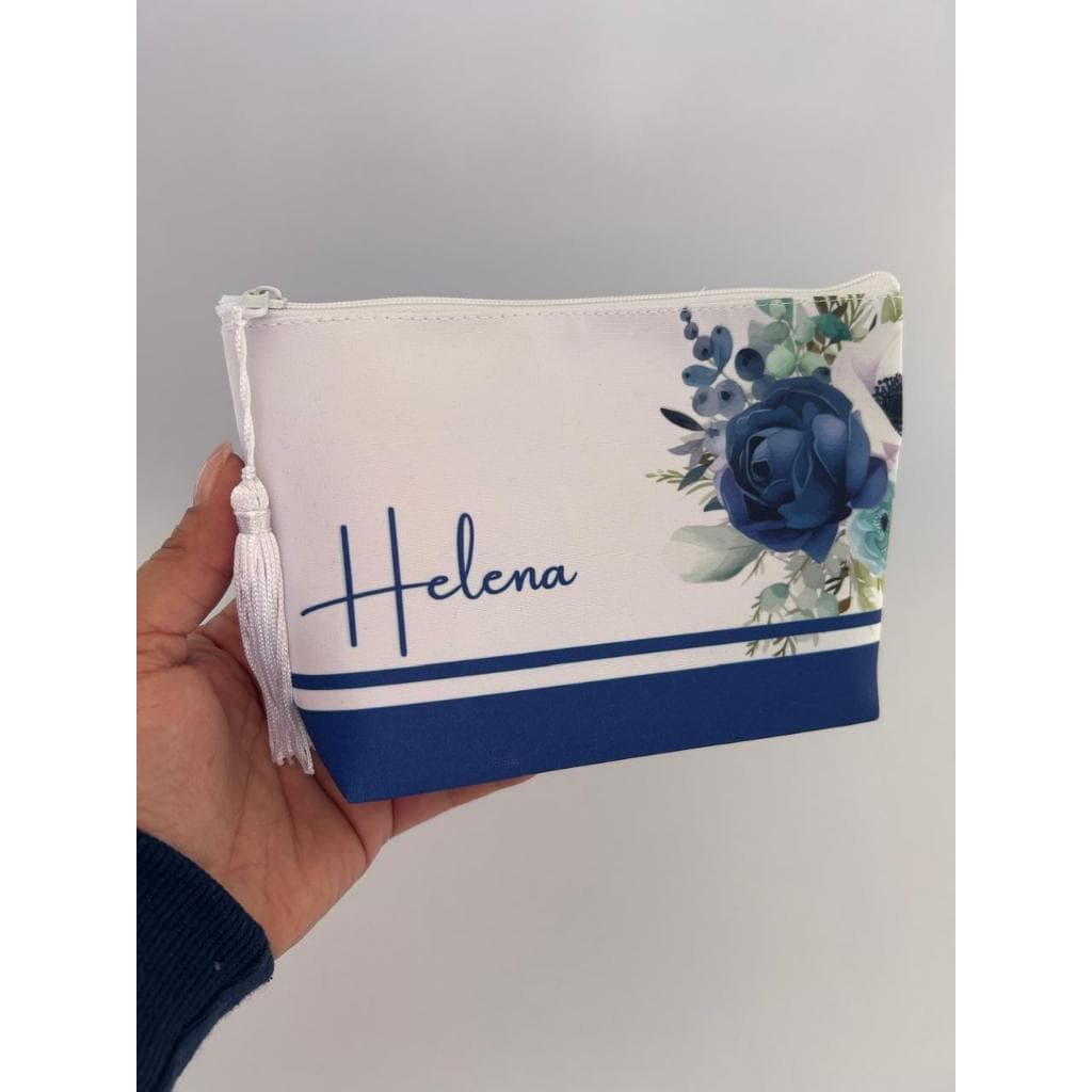 Kit 10 Necessaire Personalizada Floral Nome, casamento, 15 anos, Formatura, Madrinha Lembrancinha