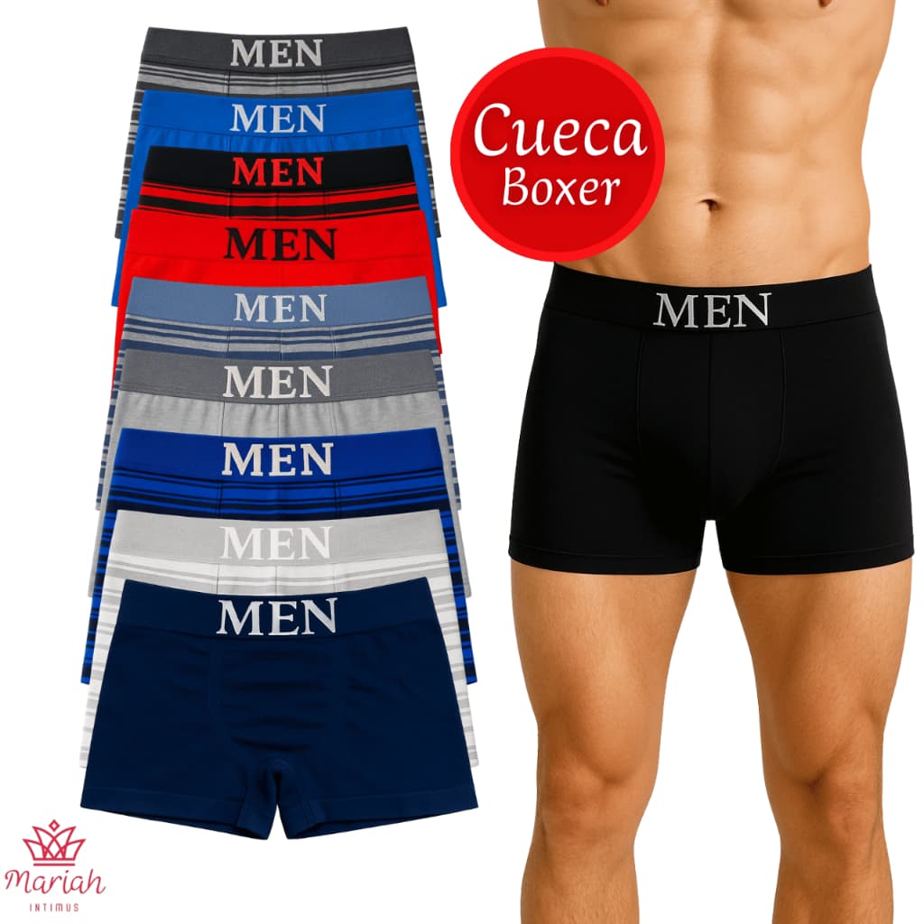 Kit 12/10/8/6 ou 4 Cuecas Boxer Adulto Box Microfibra Premium Cores Aleatórias