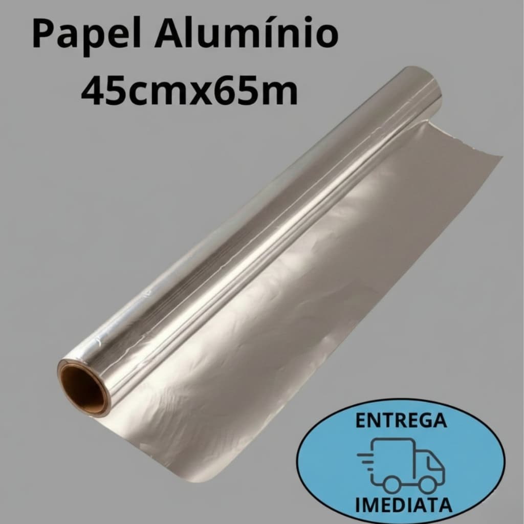 Papel Alumínio 45cm x 65metros  Grande Assar carnes Restaurante Salão Cabelereiro