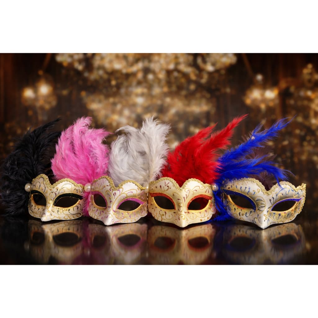 Máscara Gala Pena Luxo Carnaval Teatro Festa Olho Veneziana Decorada Brihlo