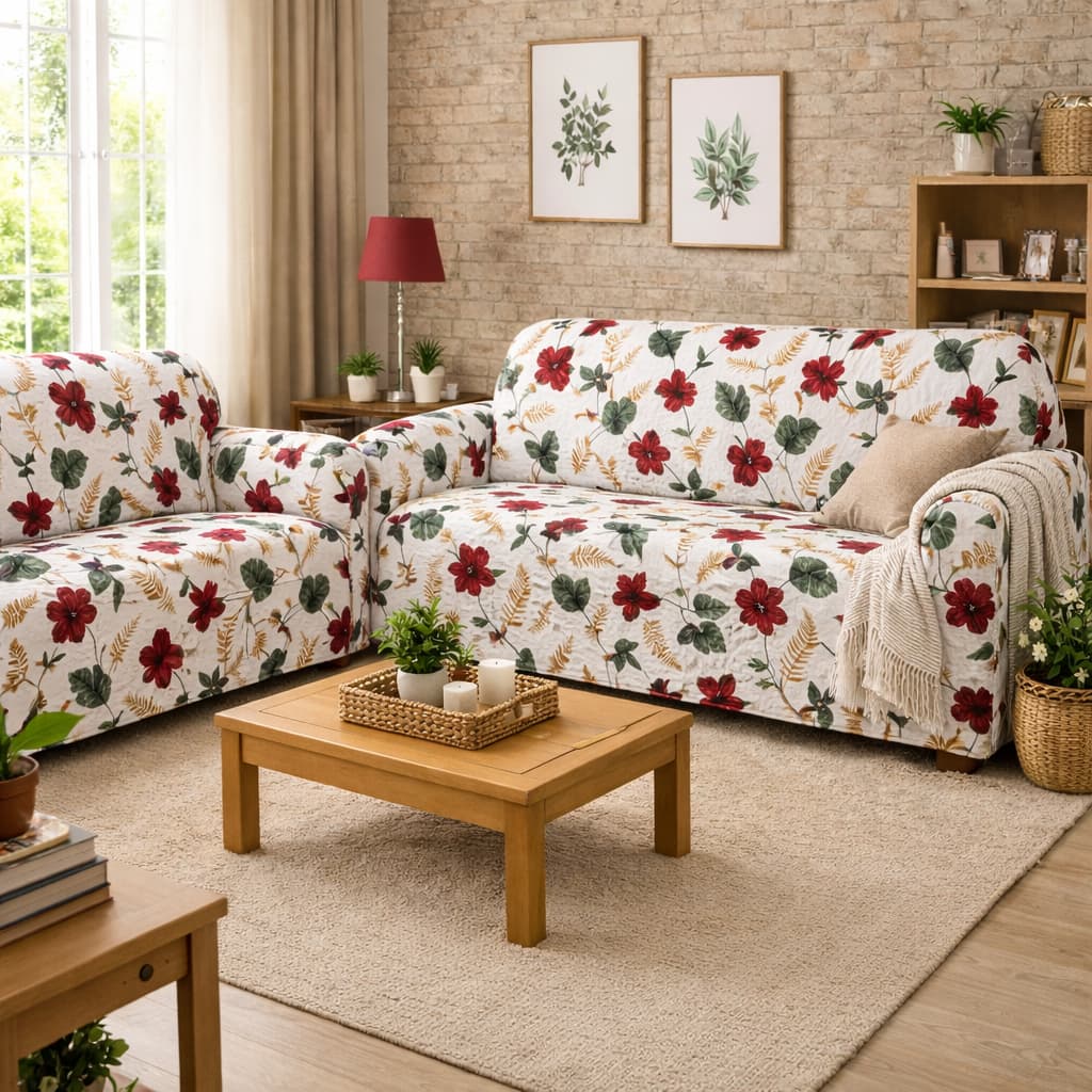 Capa para Sofá Coladinha Estampada 3 e 2 Lugares Malha Premium Resistente