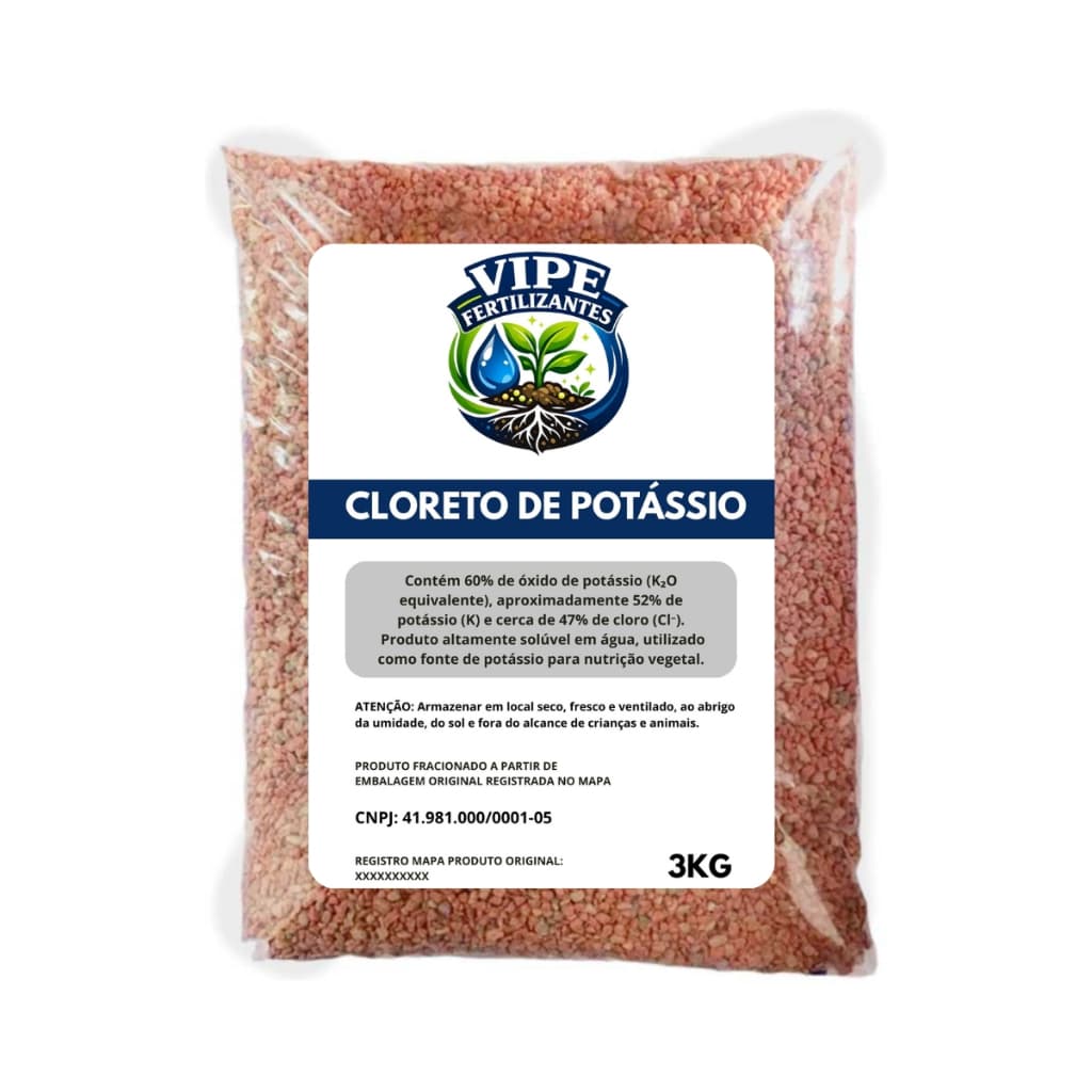 Adubo Cloreto De Potássio Kcl Fertilizante Potássico 3kg