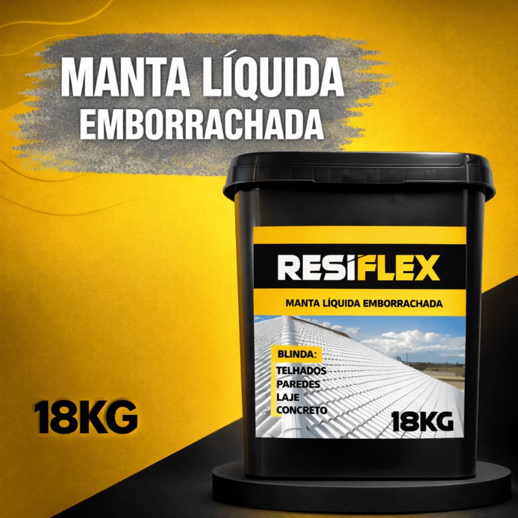 Manta Líquida Emborrachada Resiflex 18KG Impermeabilização Profissional Resistência e Durabilidade