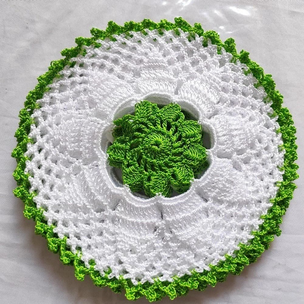 5 Toalhinhas de Crochê para Quarto Seda - Diversas Cores de 23 a 25cm - Artesanal, Feito A mão -