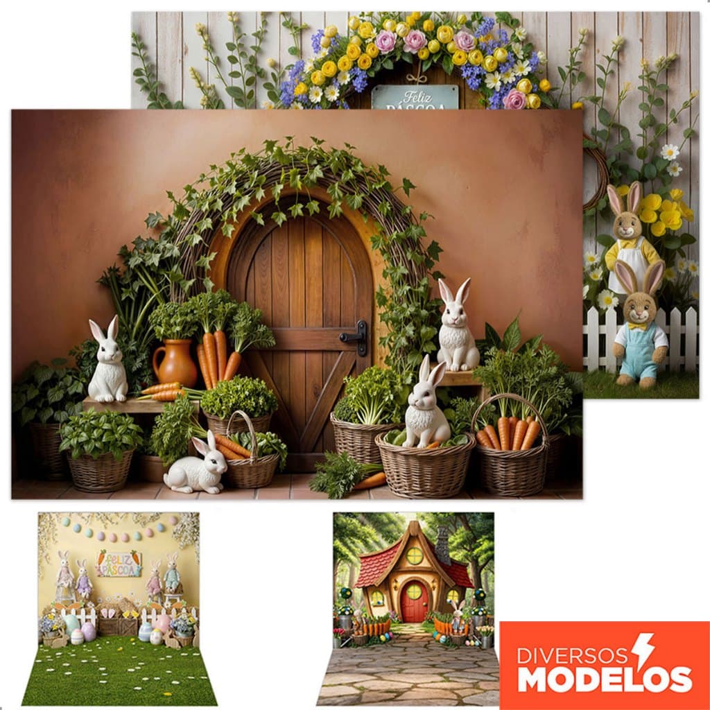 Fundo Fotográfico Páscoa Cenário para Foto Em Tecido Sublimado – Diversos Modelos