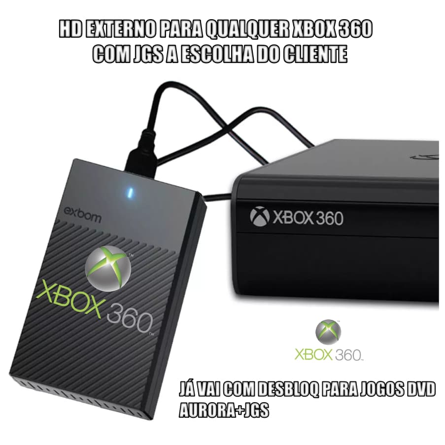 Hd Gamer externo para Xbox 360 BLOQUEADO,/RGH/JTAG/EXPLOIT/LT/LT2.0/LTU