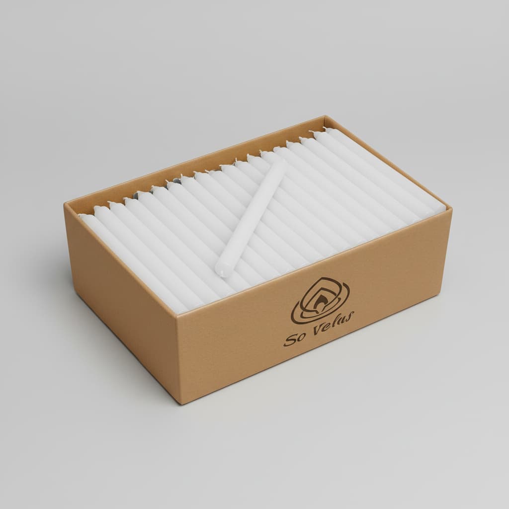 Caixa 100 Velas Palito Branca Numero 9 Parafina 3 Kilos Atacado 18cm Queima Uniforme Parafina Pura Branca