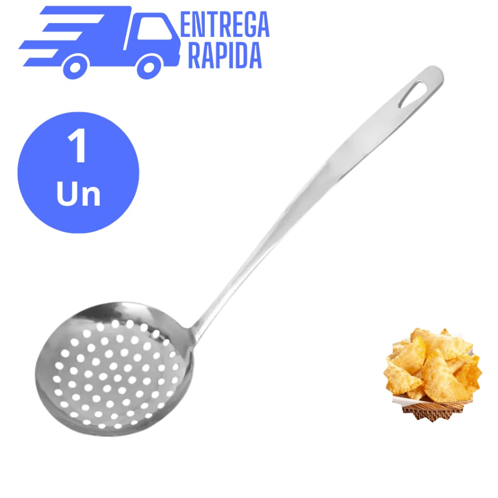 Escumadeira para Fritura em Aço Inoxidável Maciço 32 cm