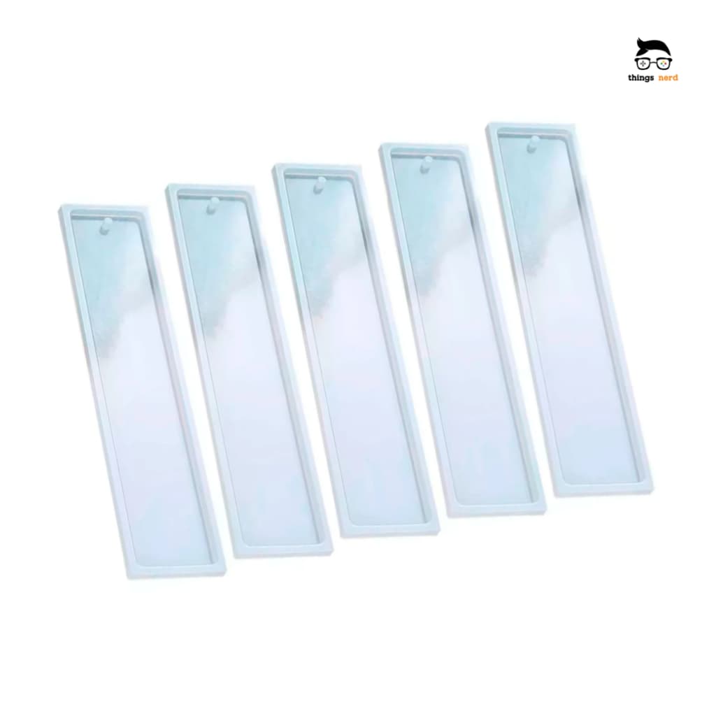 Kit 5 Forma Molde Marca-Páginas Com Furo Médio Tamanho M 14cm Marcador Livro Liso Paleta Artesanato