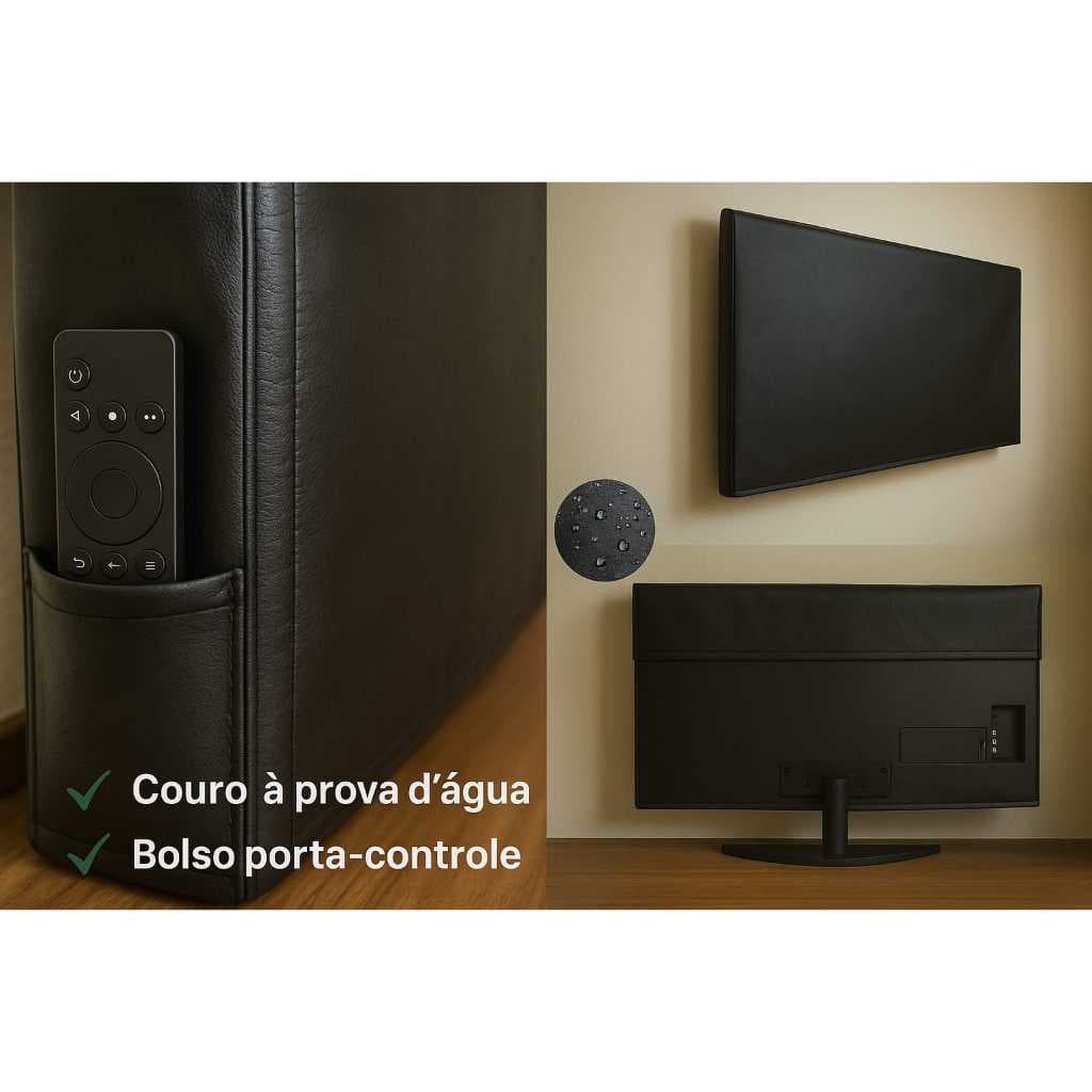 Capa de TV 32 á 75 Polegadas Televisão Protetora Couro Imperméavel