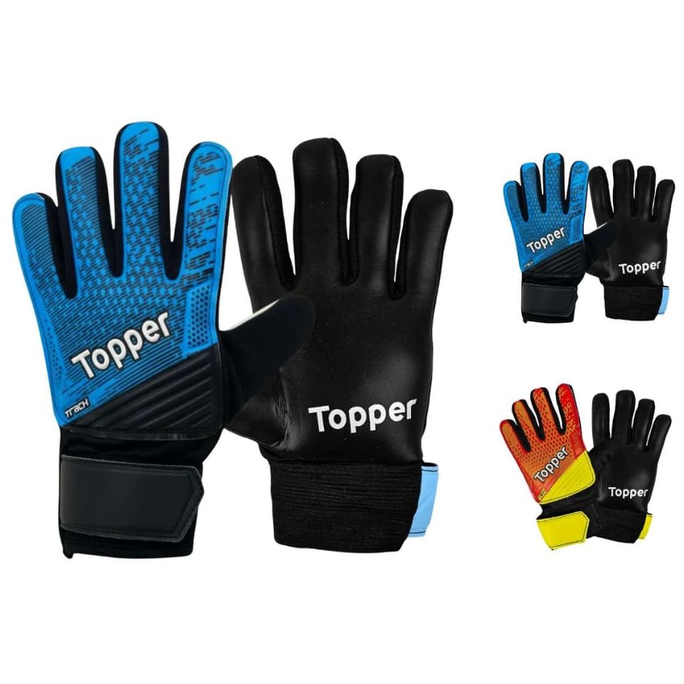 Luva Goleiro Topper Infantil Track Premium Futebol Campo Society Futsal Salão - Aderência e Conforto