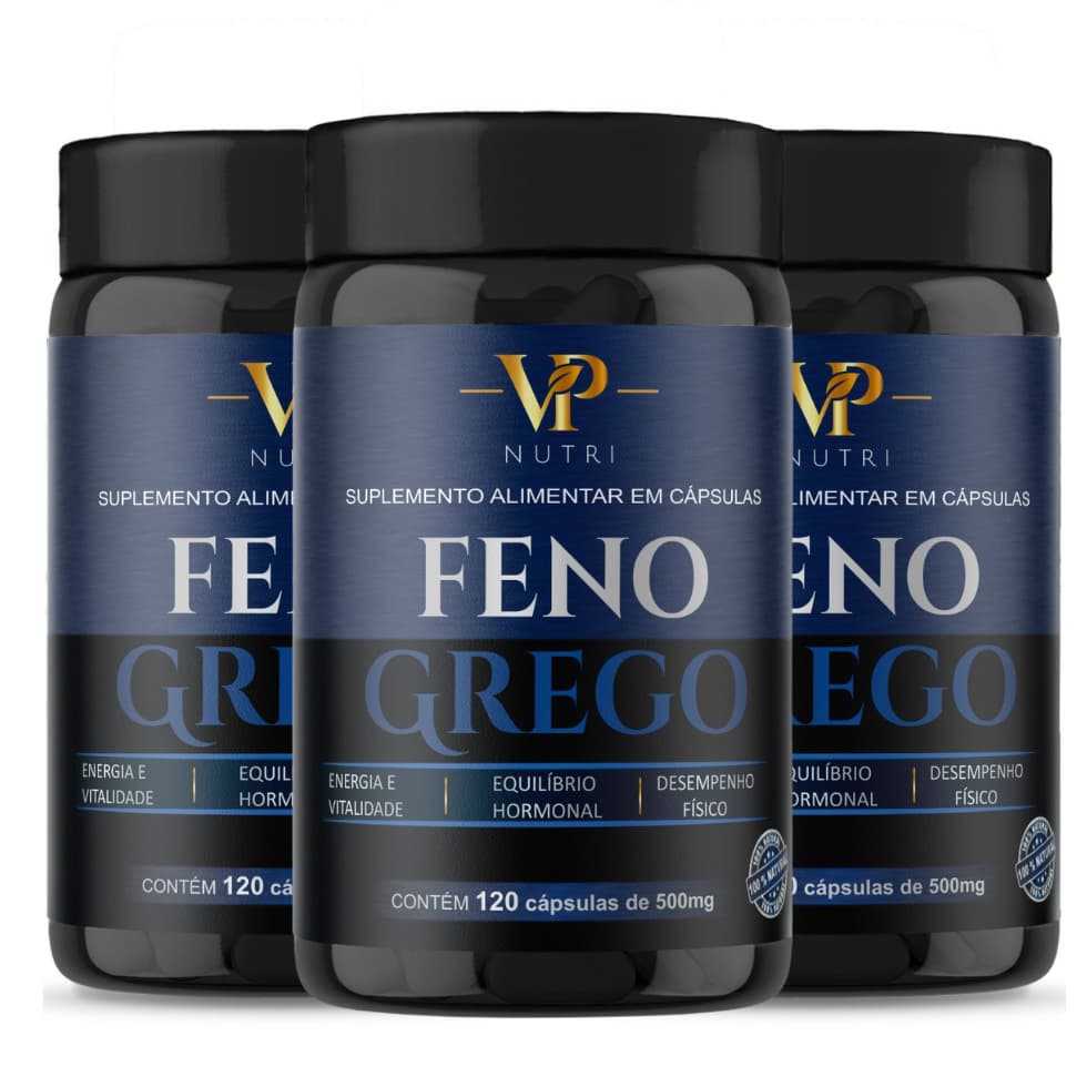 Kit Com 3 Feno Natural 120 Cápsulas 500mg