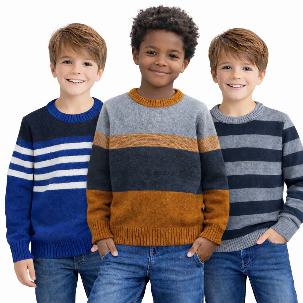 Kit 3 Suéter Infantil Menino Tamanho 4 ao 8 Anos Cores Variadas Quentinho