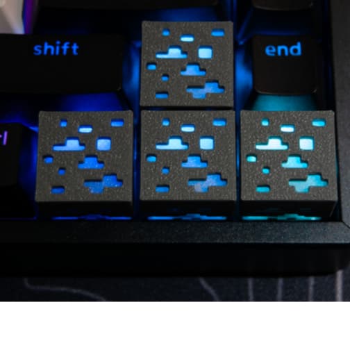 Kit Keycaps Minecraft para Teclado Mecânico Gamer Teclas WASD FPS Translucidas RGB Shine Through