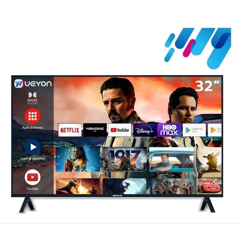 Smart TV 32 Polegadas WEYON Android 14 LED HD WiFi Netflix YouTube Google Cast Bivolt
