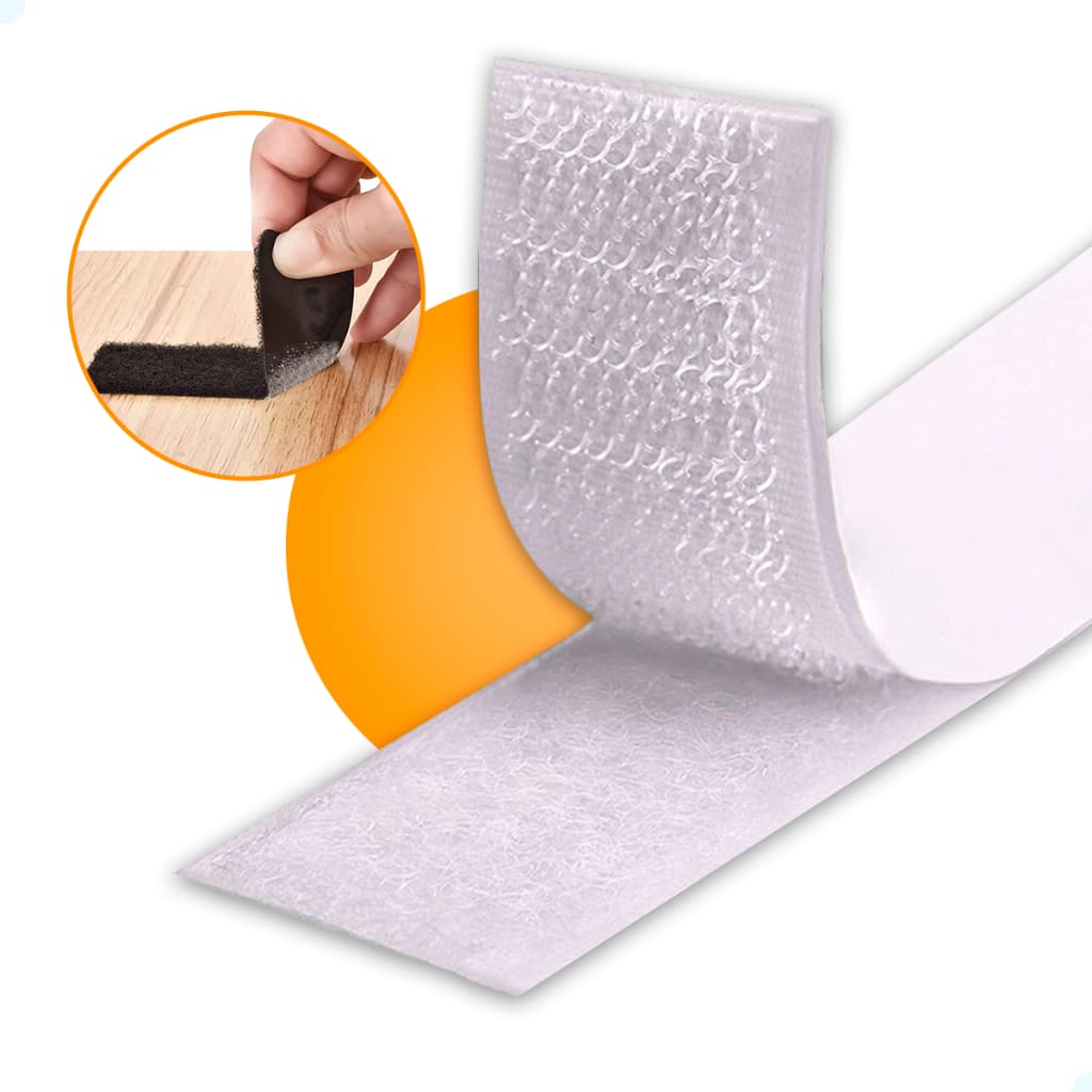 Fecho De Contato Rolo Com Adesivo 25mm Tela Mosqueteiro Branco ou Preto Macho E Femea