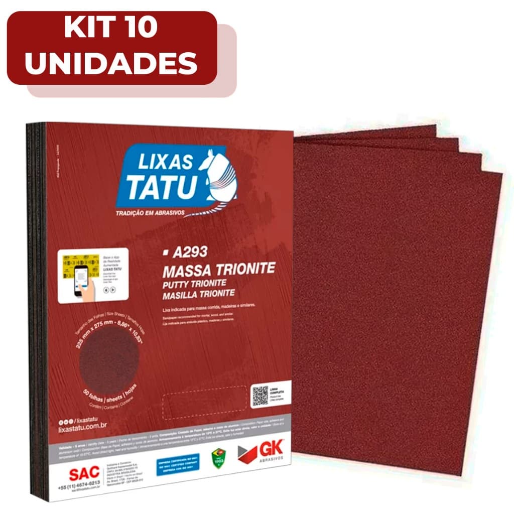 Lixa Massa Para Parede Reboco Gesso Grão 60 Ao 180 Acabamento Profissional