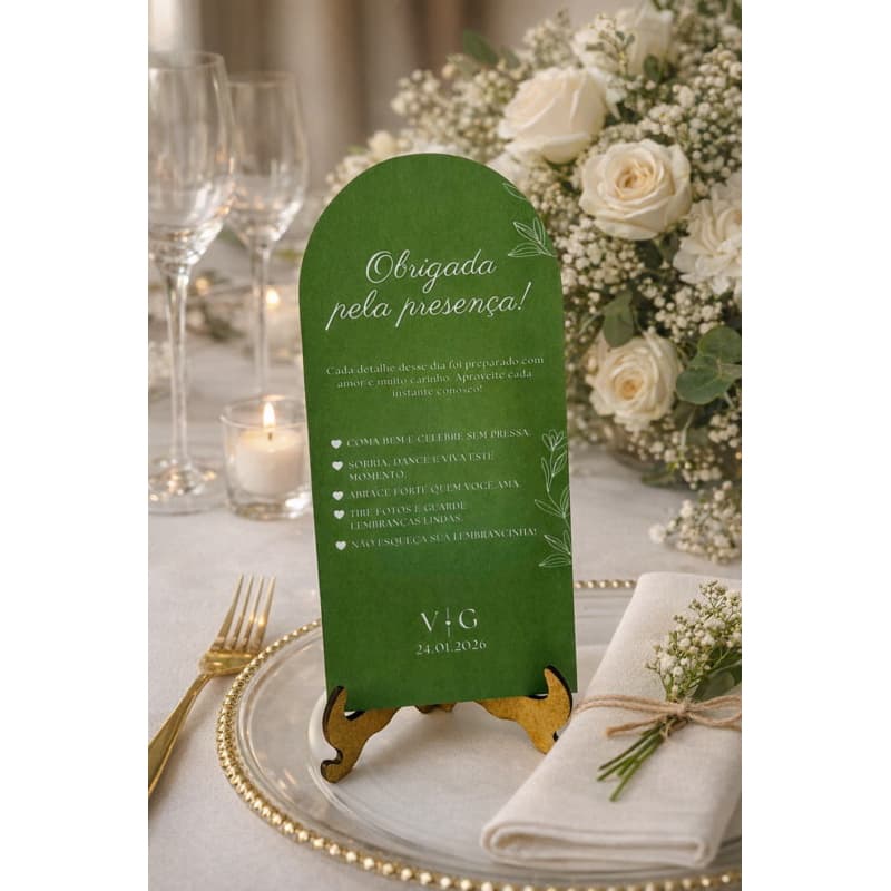 Menu de Casamento Personalizado - Papelaria Festa - Mesa de Convidados -  rústico - boho - classico - minimalista
