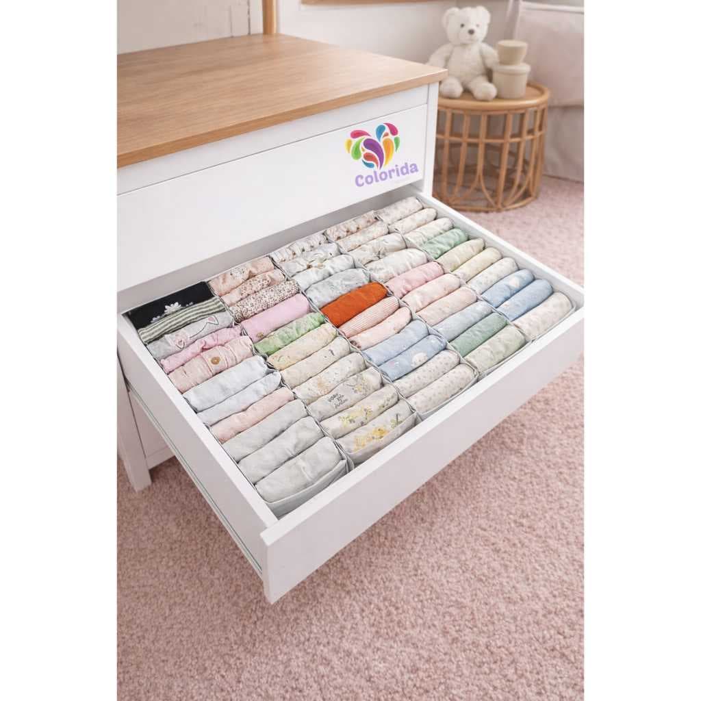 Kit Com 10 Colméias Organizadoras Para Roupas De Bebês