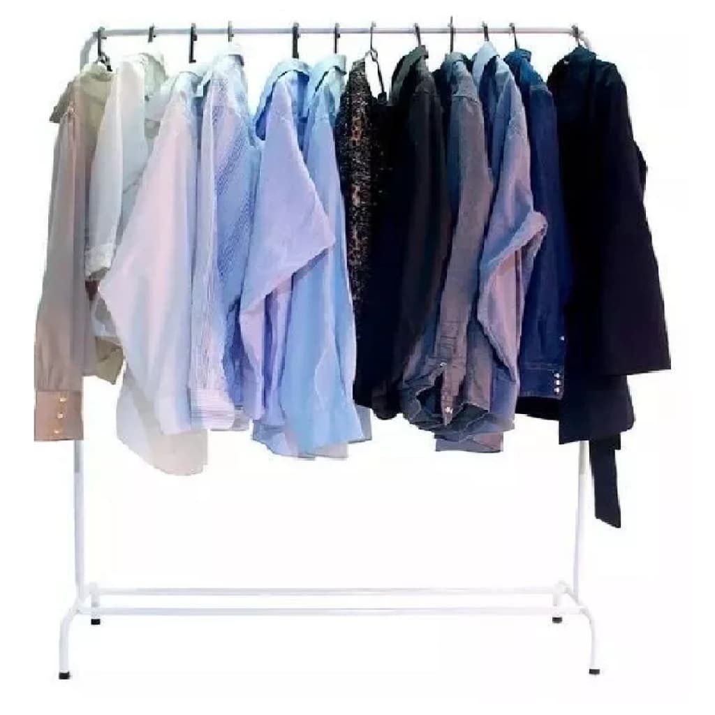 Organizador De Roupas Cabideiro De Chão Arara Com Sapateira Em Aço Desmontável