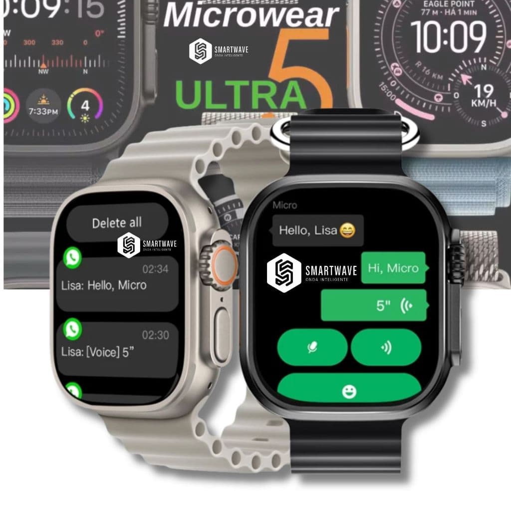 Smartwatch Ultra 5 Responde WhatsApp Amoled GPS NFC CHATGPT 49MM Original Microwear Serie 11